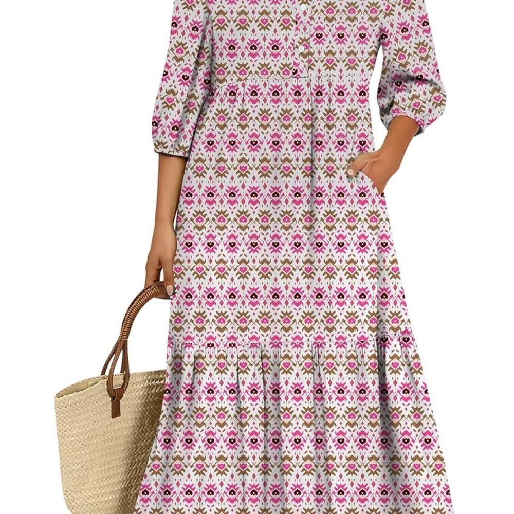 Western Aztec Midi Dress